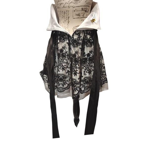 Vintage Roberta Lace Satin Strapless Fit Flare Mini Dress Size 10 Y2K Party - Picture 4 of 8